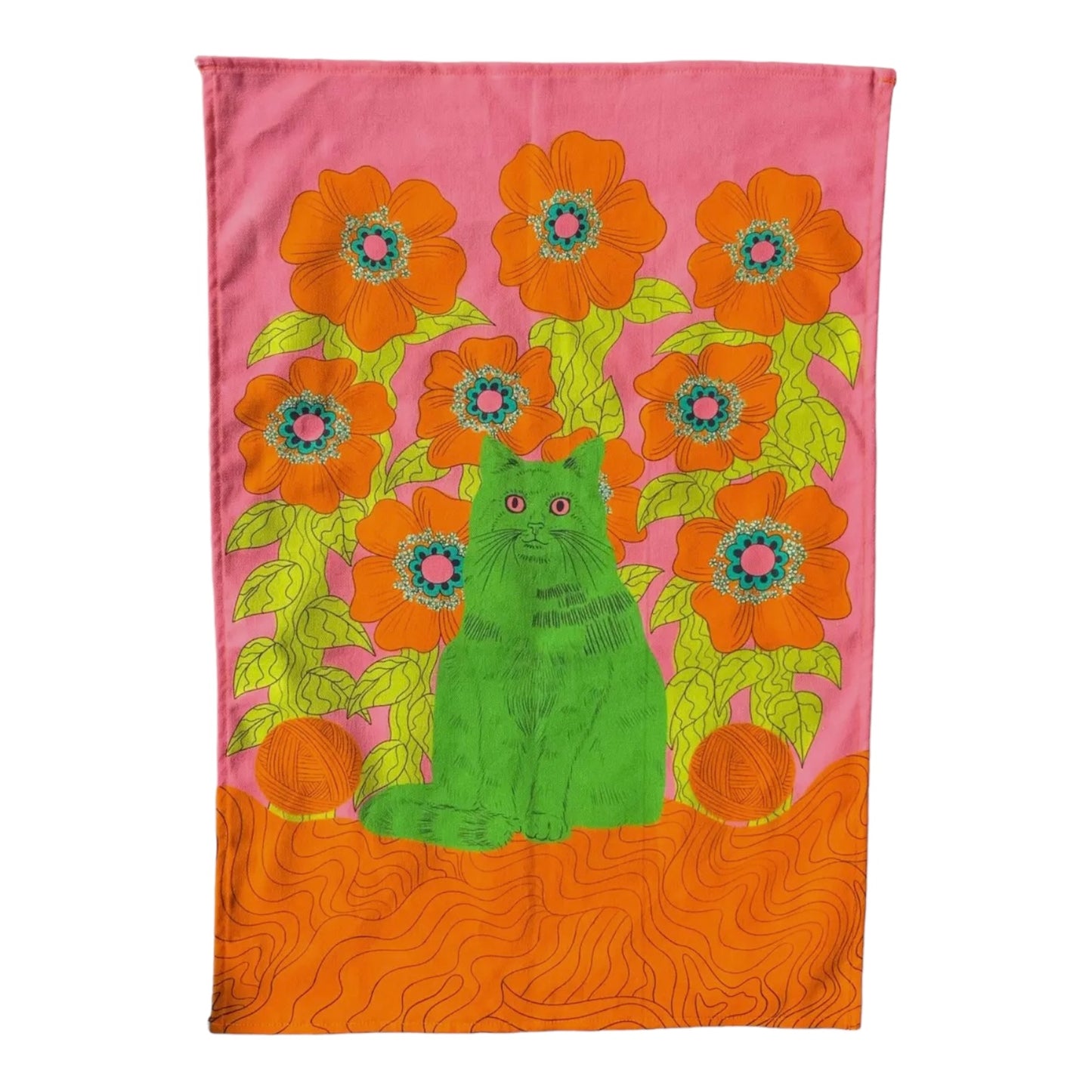 Retro Andy Cat Tea Towel